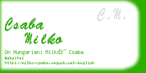 csaba milko business card